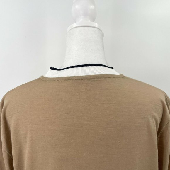 ARKET Merino Wool T Shirt Top Short Sleeve Beige Brown size Medium - Picture 6 of 11